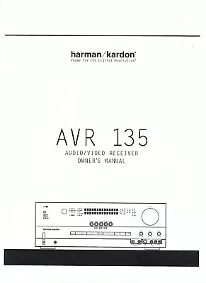 Kaufen Harman Kardon Bedienungsanleitung User Manual Für AVR 135 Englisch  Copy • 12€