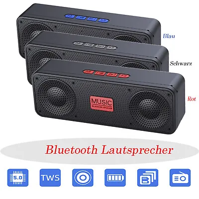 Kaufen TWS Tragbarer Wireless Bluetooth Lautsprecher Musicbox Stereo FM Radio Sound Box • 12.59€