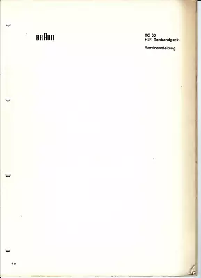Kaufen Braun  Service Manual Für TG 60 Copy • 12.20€