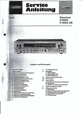 Kaufen Grundig Service Manual Für R 2000 / GB Deutsch Incl. Service-Tipp Copy • 8.90€
