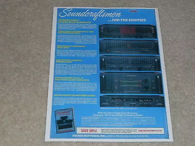 Kaufen Soundcraftsmen 1982 Ad, A5002 Amp, CX4200 Vor , DC2215 Eq, AE2000 Scanalyzer,1pg • 7.78€