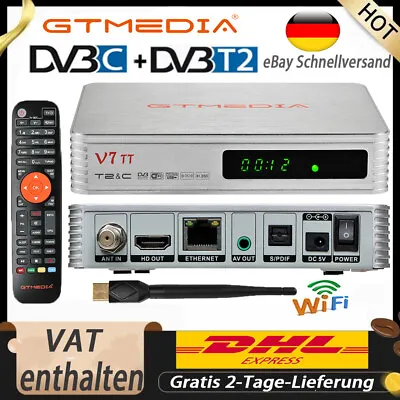 Kaufen DVB-T/T2 FULL HD TV Terrestrische Receiver HEVC H.265+WIFI Antenne HDMI Ethernet • 23.99€