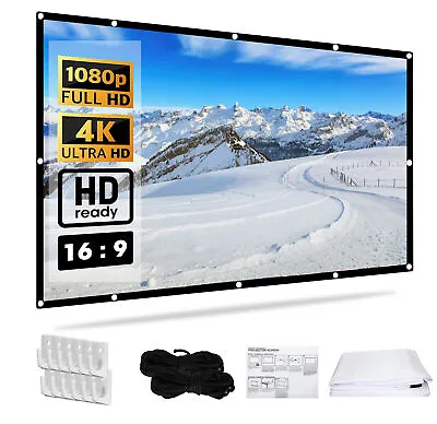 Kaufen 120  Beamer Leinwand Projektorleinwand Faltbarer Projector Screen 16:9 HD +Haken • 17.84€