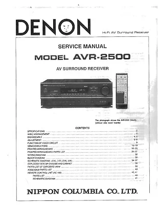 Kaufen Service Manual-Anleitung Für Denon AVR-2500  • 13€