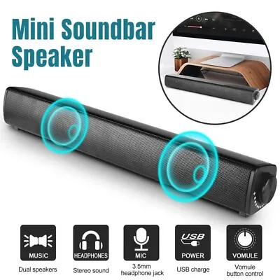 Kaufen Lautsprecher PC Soundbar Wireless Heimkino Subwoofer USB 3.5mm AUX Mit Mikrofon • 23.29€