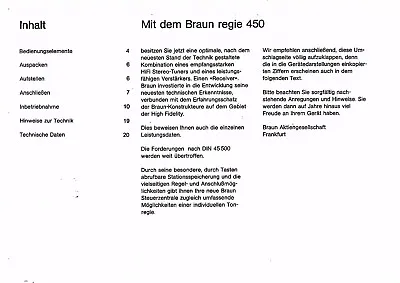 Kaufen Braun  Bedienungsanleitung User Manual Owners Manual  Für Regie 450  Copy • 11.50€