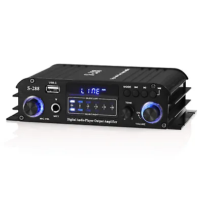 Kaufen 4-Channel Bluetooth Digitaler Leistungsverstärker Home Stereo Karaoke Amplifier • 49.99€
