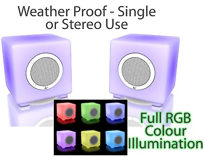 Kaufen KitSound Glow LED Twin Stereo Bluetooth Lautsprecher Wasserfest Staubgeschützt Outdoor • 23.87€