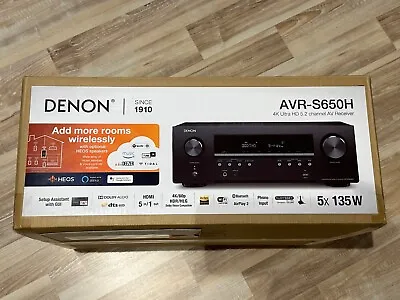 Kaufen Denon AVR-S650H 5.2 Kanal AV-Receiver, Bluetooth, WLAN, Schwarz, TOP-Zustand • 193€