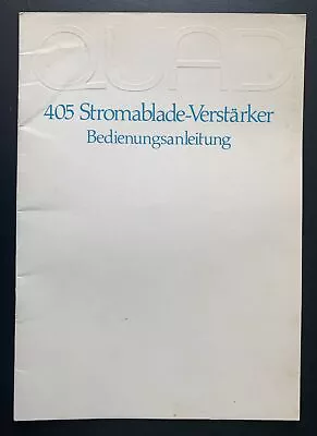 Kaufen Bedienungsanleitung Quad 405 Deutsches Original S/N 29.000 -  • 16€