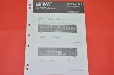 Kaufen Originale Service Anleitung Und Schaltplan Kenwood GE-600 Equalizer • 10€