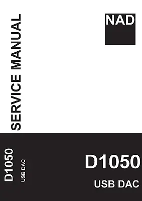 Kaufen Service Manual-Anleitung Für NAD D 1050  • 13€