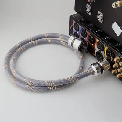 Kaufen HiFi Audio Power Cable EU Schuko US AMP DAC Speaker Power Supply Cord Line • 23.80€