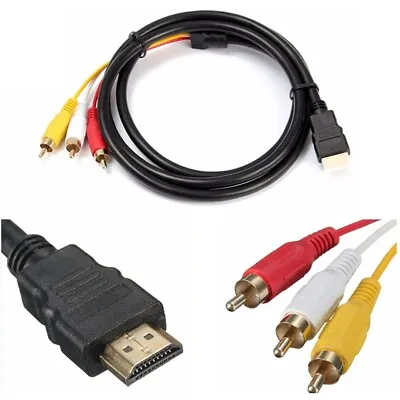 Kaufen R43 150cm Videokabel HDMI Stecker Auf 3 RCA Stecker RGB Audio Video AV Kabel TV • 6.99€