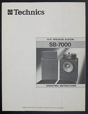 Kaufen Original TECHNICS SB-7000 Speaker System Bedienungsanleitung/Operating Inst. • 34.90€