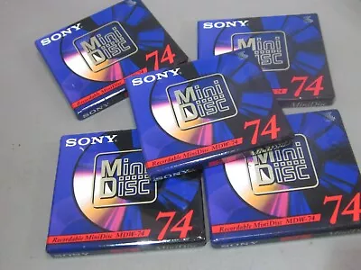 Kaufen 5 X Sony 74 Min Minidisc OVP Neu Mit Hülle Recording Für Z.B.  MZ NH-1 RH-1 (40) • 38.90€