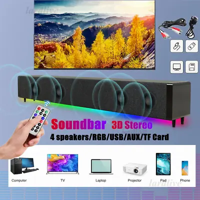 Kaufen Soundbar Wireless Bluetooth Subwoofer 4 Lautsprechersystem Surround TV Heimkino • 22.99€