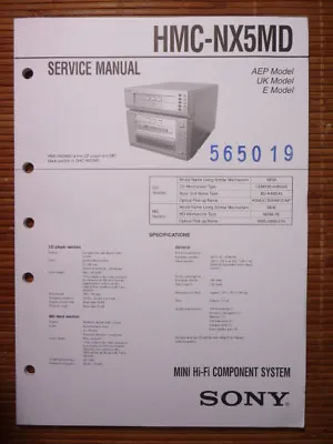 Kaufen Service Manual Sony HMC-NX5MD HiFi-System  ,ORIGINAL • 15.40€