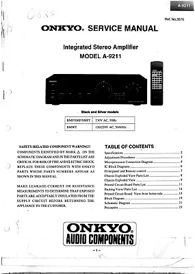 Kaufen Circuit Diagrams-Schaltpläne Für Onkyo A-9211  • 5€