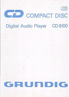 Kaufen Grundig Bedienungsanleitung Für CD 8100  Copy • 9.95€