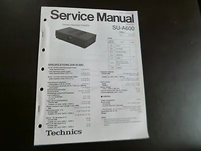 Kaufen Original Service Manual Schaltplan Technics SU-A600 • 11.90€