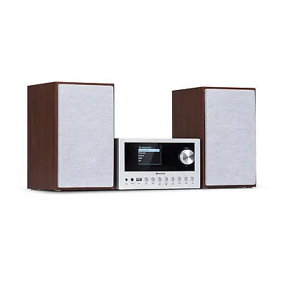 Kaufen Internetradio Stereoanlage 40 W DAB+ Radio USB Bluetooth CD-Player Boxen Silber • 169.99€
