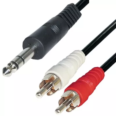 Kaufen Audio Kabel 1,5m 6,3mm Klinke Stecker Auf 2 Cinch Klinken Adapter Stereo • 4.39€
