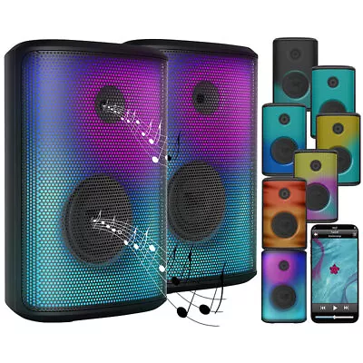 Kaufen Auvisio 2er-Set Mobile Outdoor-PA-Partyanlagen & -Bluetooth-Boomboxen, 200 W • 168.99€
