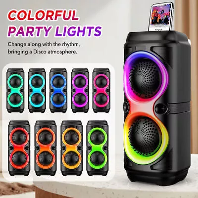 Kaufen Bluetooth 5.0 Lautsprecher LED RGB Karaoke Party Subwoofer Soundbox FM 4-Zoll • 24.99€