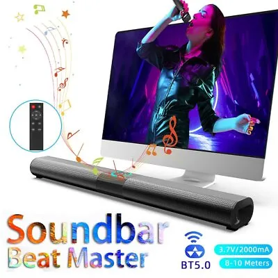 Kaufen Bluetooth 5.0 Lautsprecher TV Heimkino Soundbar HiFi Stereo Soundbox FM TF AUX • 39.97€