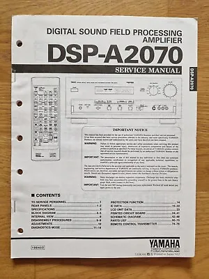 Kaufen Yamaha DSP-A2070 - Service Manual Original EN • 11€