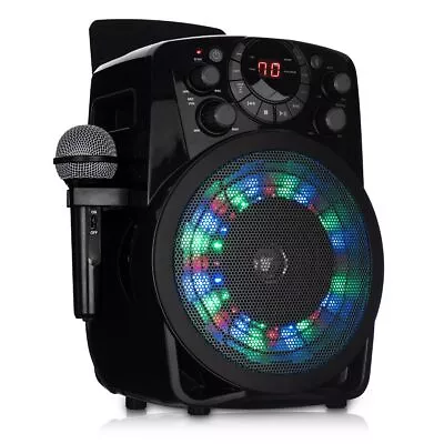 Kaufen Karaoke-Maschine Tragbares System Blinklichter & Mikrofon Bluetooth SD USB  • 75.51€