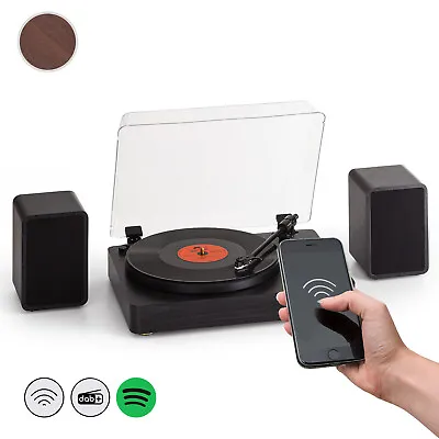 Kaufen Plattenspieler Stereo 2 Lautsprecher Bluetooth Streaming Vinyl Turntable Schwarz • 149.99€