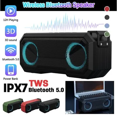 Kaufen Tragbarer Bluetooth Lautsprecher Soundbox Stereo Subwoof Musikbox Radio SD USB • 29.22€