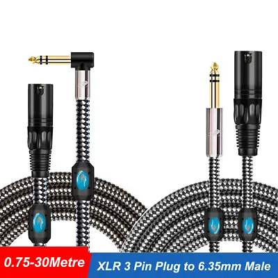 Kaufen Audio Mikrofon Kabel XLR Stecker - 6,35mm Winkel-KlinkeKlinke Stecker 0.75-30 Me • 16.05€