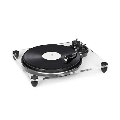 Kaufen Schallplattenspieler Vinyl Retro Riemenantrieb Vorverstärker USB AUX Acrylglas • 102.99€