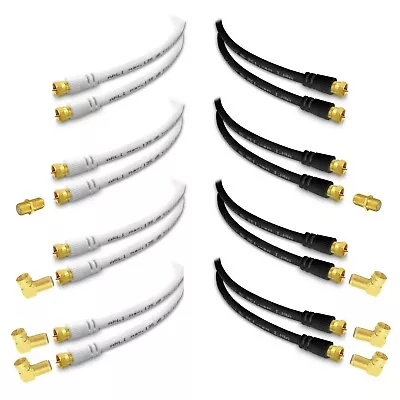 Kaufen 1m Sat Kabel Anschlusskabel Antennenkabel Vergoldet 135dB Satkabel 4K UHD 8K HD • 6.49€