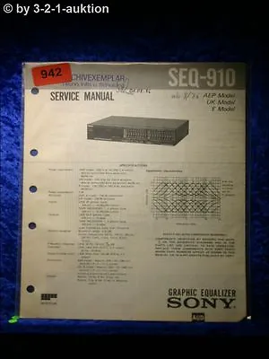 Kaufen Sony Service Manual SEQ 910 Graphic Equalizer  (#0942) • 15.99€