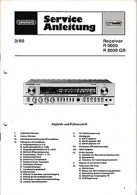 Kaufen Service Manual-Anleitung Für Grundig R 2000  • 11.50€