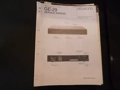 Kaufen Original Service Manual Schaltplan Kenwood GE-29 • 12.50€