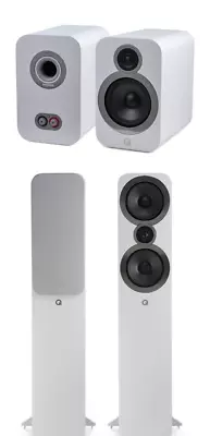 Kaufen Q Acoustics Paar 3050i Tower-Lautsprecher & 3030i Bücherregal-Lautsprecher Arktischweiß • 950.51€