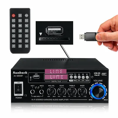Kaufen 2000 W Digital 2 Mikro 2 Kanal Bluetooth Stereo HIFI USB Auto/Zuhause Audio Endstufe • 59.08€
