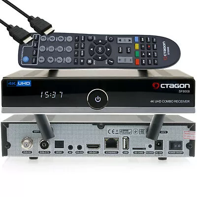 Kaufen  ►OCTAGON SF8008 4K UHD E2 DVB-S2X & DVB-C/T2 Linux Combo Receiver USB WLAN♻️ • 109€