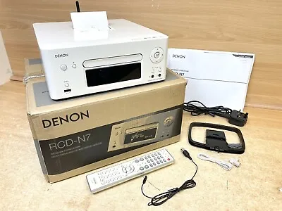 Kaufen Denon CEOL RCD-N7 Weißer Stereo-Receiver-Amp/CD/WI-FI + USB + Apple Docking • 207.55€