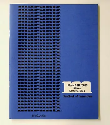 Kaufen Original MARANTZ 5010 / 5025 Kassettendeck Handbook Of Instructions / Handbuch • 39€