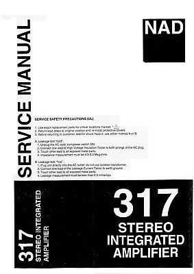 Kaufen Service Manual-Anleitung Für NAD 317  • 11€