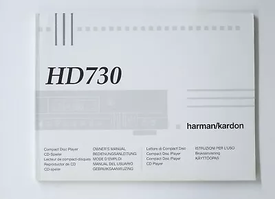 Kaufen Original HARMAN/KARDON HD730 CD-Player Owners Manual/Bedienungsanleitung !!! • 17€