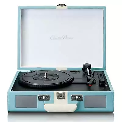 Kaufen Classic Phono TT-110BUWH - Plattenspieler Mit Bluetooth-Empfang - Blau/Weiß • 54.90€