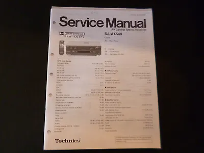 Kaufen Original Service Manual Schaltplan Technics SA-AX540 • 12.50€
