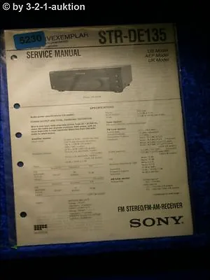 Kaufen Sony Service Manual STR DE135 FM/AM Receiver (#5230) • 14.95€